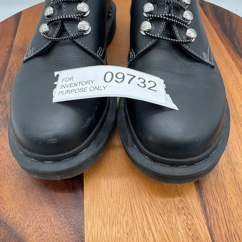 Dr. Martens Leather Platform Shoes Womens 8 Black Air Wair 1461 HDW